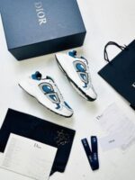 Christian Dior B30 Blue Mesh White Technical Fabric Trainers For Men's - Image 3