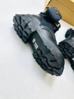 Prada Milano Leather Mono Combat Boots - Image 3