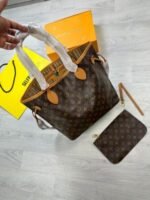 Louis Vuitton LV Women's Damier Neverfull MM Canvas Tote Bag - Image 3