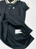 Gucci Men's Piquet Polo Shirt GG Black White - Image 5