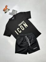 Dsquared2 ICON SHORTS AND T-SHIRT SET For Men in Black