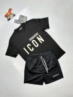 Dsquared2 ICON SHORTS AND T-SHIRT SET For Men in Black - Image 2