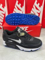 Nike Air Max 90 Black/ White-Hyper Cobalt Trainers - Image 2