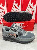 Nike Air Max 90 Next Nature Smoke Grey Bright Mandarin Medium Ash Black Trainers For Men's - Image 2