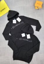 Moncler Black Logo Embroidered Hoodie For Men's - Image 2