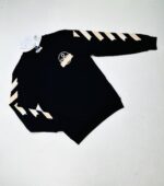 Off-White Crew Neck Diag Tape Arrows Logo Printed Jumpers For Men's in Black Color