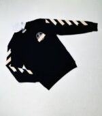 Off-White Crew Neck Diag Tape Arrows Logo Printed Jumpers For Men's in Black Color - Image 2
