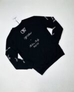 Off-White Crew Neck Jumpers For Men's in Black Color - Image 3