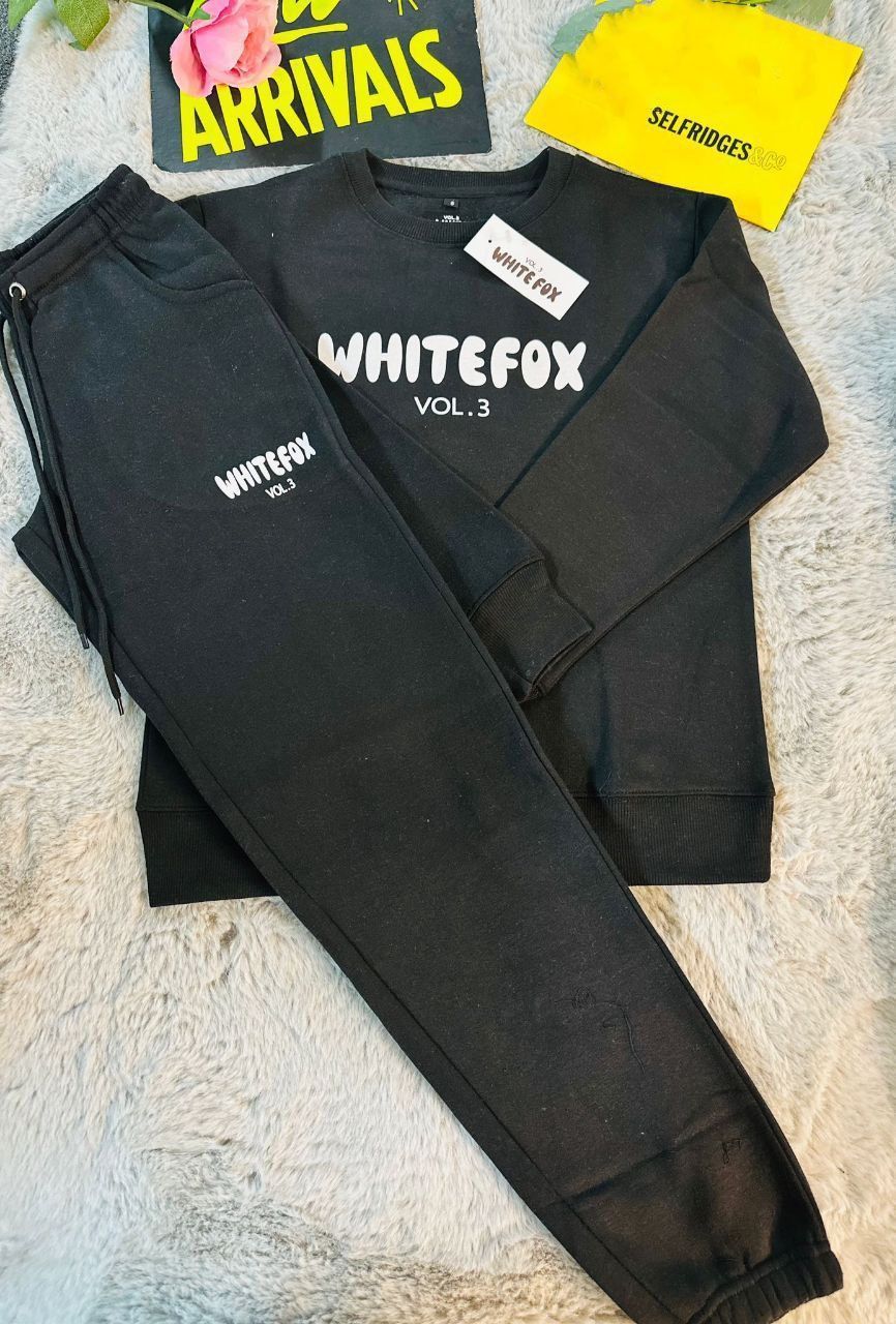 4642758139.jpg White Fox Crew Neck Logo Printed Tracksuits For Women's in Different Colors - Image 1