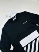 Off-White Logo Print Diagonal Jumpers For Men's in Black Color - Image 4
