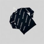 Balenciaga Allover Logo in Black and White Jumpers For Men's - Image 2