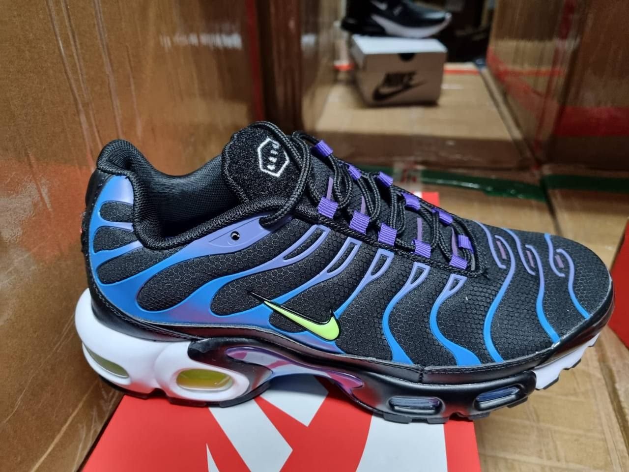 4667360413.jpg Nike Air Max Plus Kaomoji Black Court Purple White Cyber Men's Trainers - Image 1
