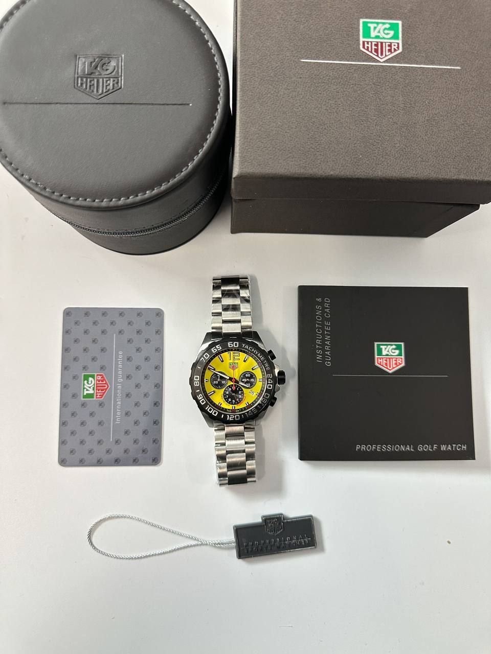 4670710959.jpg TAG Heuer Formula 1 Quartz Chronograph Yellow Dial Steel For Men's - Image 1