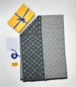 Louis Vuitton LV Monogram Women's Two Tone Logo Cashmere Scarf - Image 5