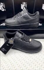 Nike Air Force 1 '07 Black Trainers For Men's - Image 2