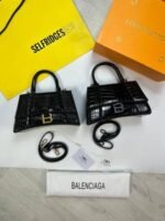 Balenciaga Hourglass XS Handbag Crocodile Embossed Bag - Image 2