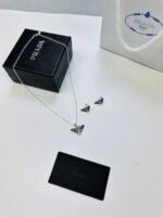 Prada Milano Triangle Logo Necklace Earrings - Image 4