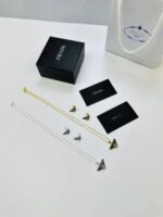Prada Milano Triangle Logo Necklace Earrings - Image 2