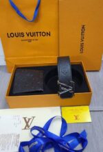Louis Vuitton Men's LV Logo Wallet Belts Sets