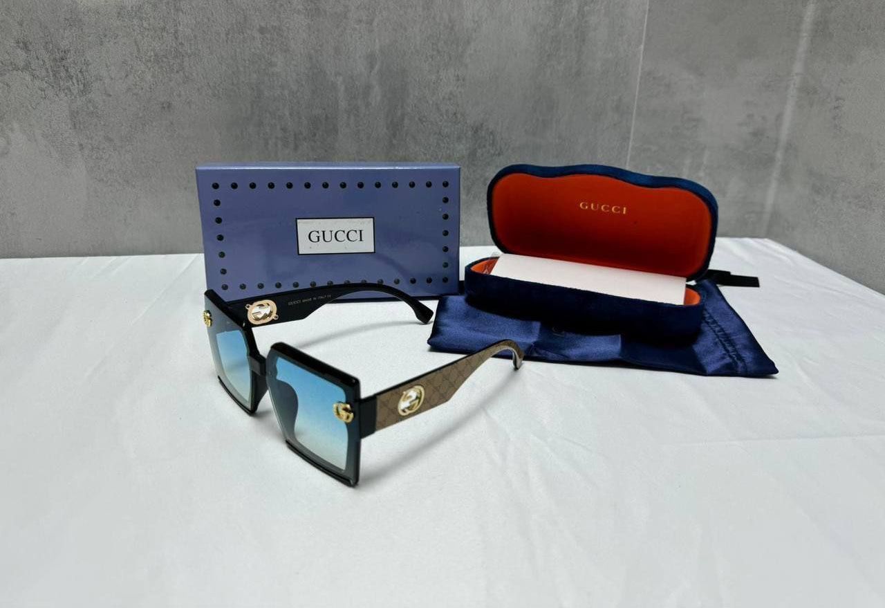 4715680097.jpg Gucci Men Women Luxury Blue Shade Square Sunglasses - Image 1