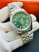 Rolex Sky-Dweller Oyster Perpetual Stainless Steel Watch For Men's in Green Dial - Image 2