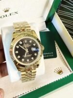 Rolex Datejust 41mm Black Dial Golden AAA Quality Watch for Men's - Image 2