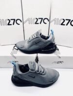 Nike Air Max 270 Cool Grey Blue Fury Black Trainers For Women's - Image 2