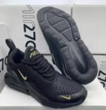 Nike Air Max 270 Black/Gold Trainers For Women's - Image 2
