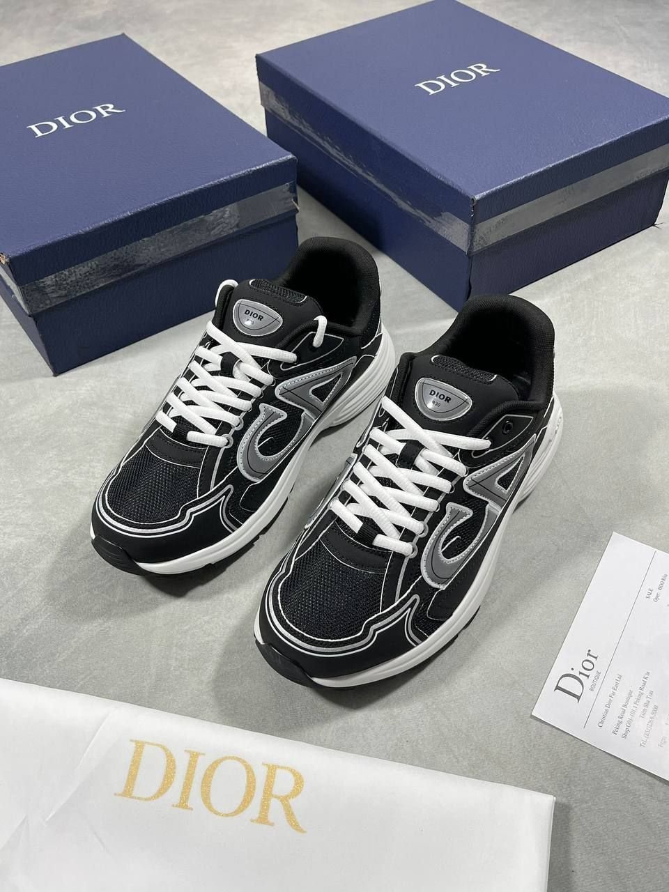 4761423386.jpg DIOR B30 Black Mesh and Technical Fabric Trainers For Men's - Image 1