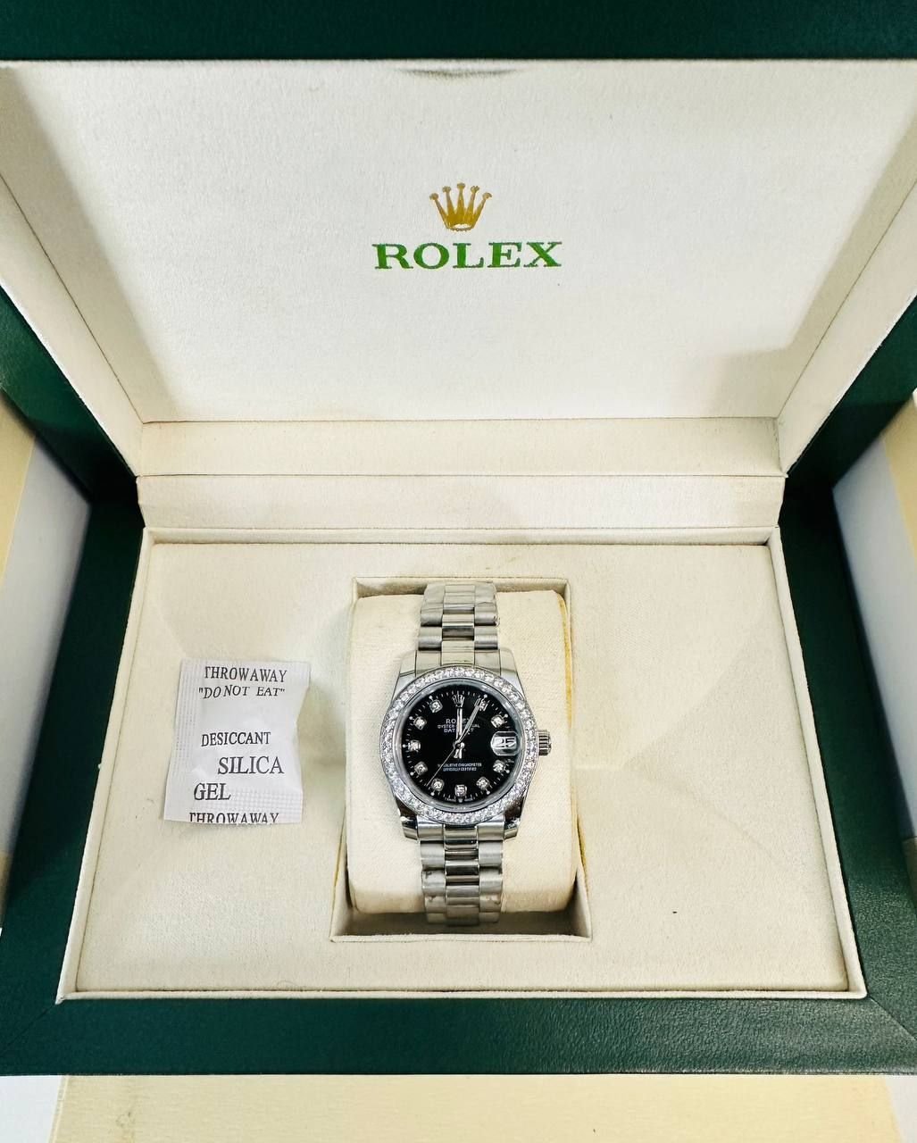 4763288487.jpg Rolex Datejust Black Dial Watch For Women's - Image 1