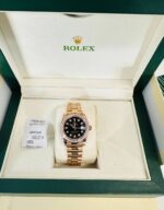 Rolex Datejust Black Diamond Dial With Yellow Gold Bracelet Women's Watch