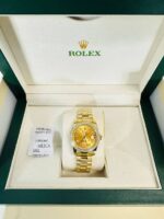Rolex Datejust Gold Diamond Dial With Yellow Gold Bracelet Women's Watch