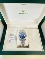 Rolex Datejust Stainless Steel Blue Diamond Dial Women's Watch