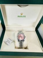 Rolex Datejust Pink Dial Fluted & Jubilee Women's Watch