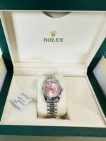 Rolex Datejust Pink Dial Fluted & Jubilee Women's Watch - Image 2