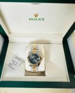 Rolex Datejust Two Tone Grey Diamond Dial Women's Watch