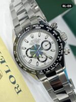 Rolex Silver White Cosmograph Daytona Chain Strap Men's Watch - Image 2