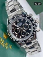 Rolex Cosmograph Daytona Chain Silver Black Dial Men's Watch