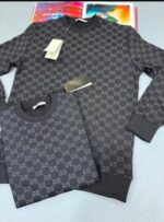 Gucci Wool Jackquard Crew Neck Jumper For Men's in Black Color - Image 3