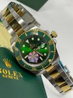 Rolex Two Tone Yellow Gold With Green Dial & Bezel Men's Watch - Image 2