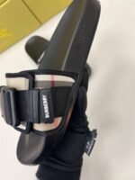 Burberry Vintage Check Print Buckled Sliders For Men's - Image 5