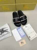 Burberry Vintage Check Print Buckled Sliders For Men's