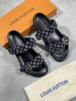 Louis Vuitton Women's Natural Woven Comfort Flat Bom Dia Denim Sliders