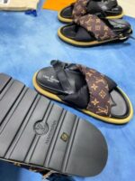 Louis Vuitton Women's Calfskin Padded Nylon Flat Comfort Sliders - Image 4
