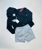 Moncler Granduc Navy Hooded Jackets & Shorts Sets For Men's in Different Colors - Image 3