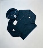 Moncler Joly Brand-Patch Shell Hooded Jacket For Men's in Navy Blue Color - Image 2