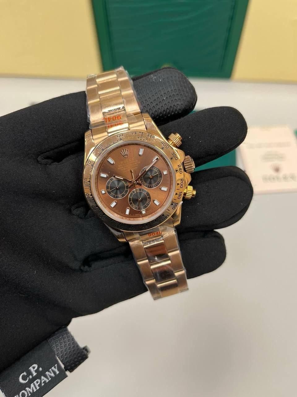 4857310609.jpg Rolex Daytona Rose Gold Chocolate Dial with Black Subdials Men's Watch - Image 1