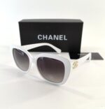 Chanel Big Round Square Frame Sunglasses in White Color - Image 2