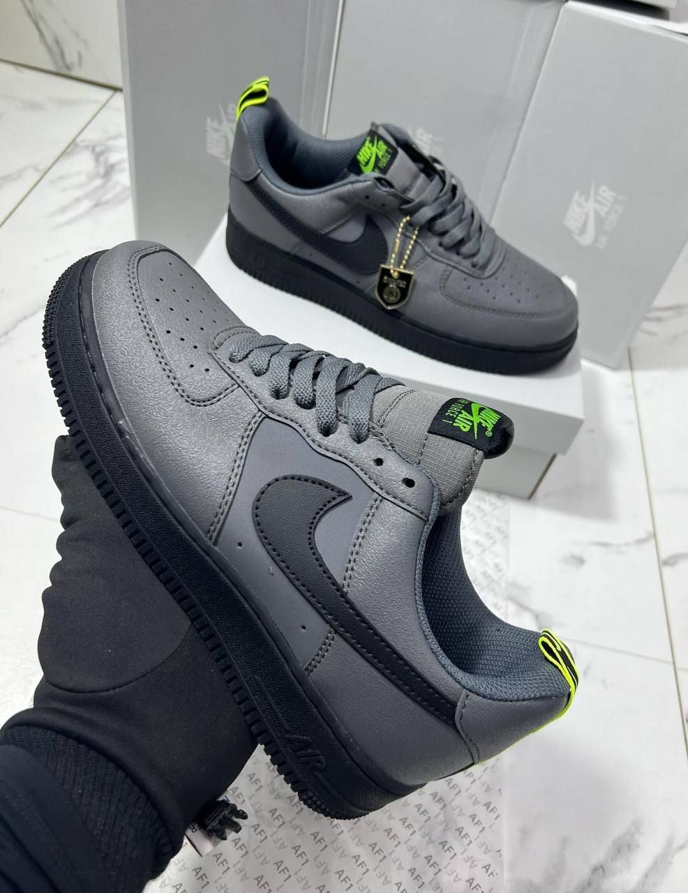4875078010.jpg Nike Air Force 1 Low With Reflective Swooshes and Ribbon Pull Tabs Women's Trainers - Image 1