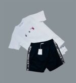 Off-White Pink Acrylic Arrow T-Shirts & Shorts Set For Men's in Different Colors - Image 4